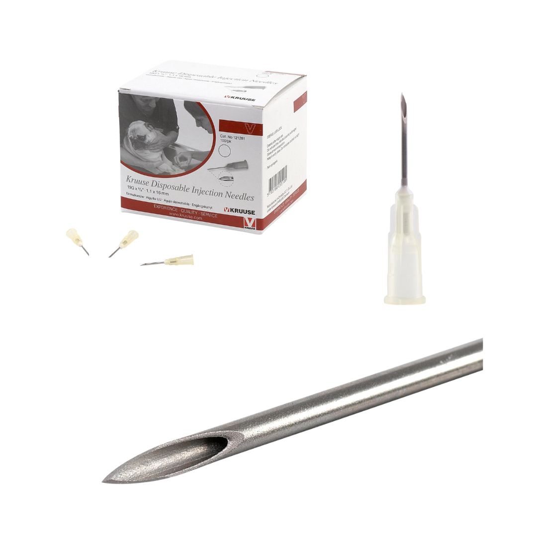 Agulha Descartável Kruuse Beje 19G x 5/8" - 1