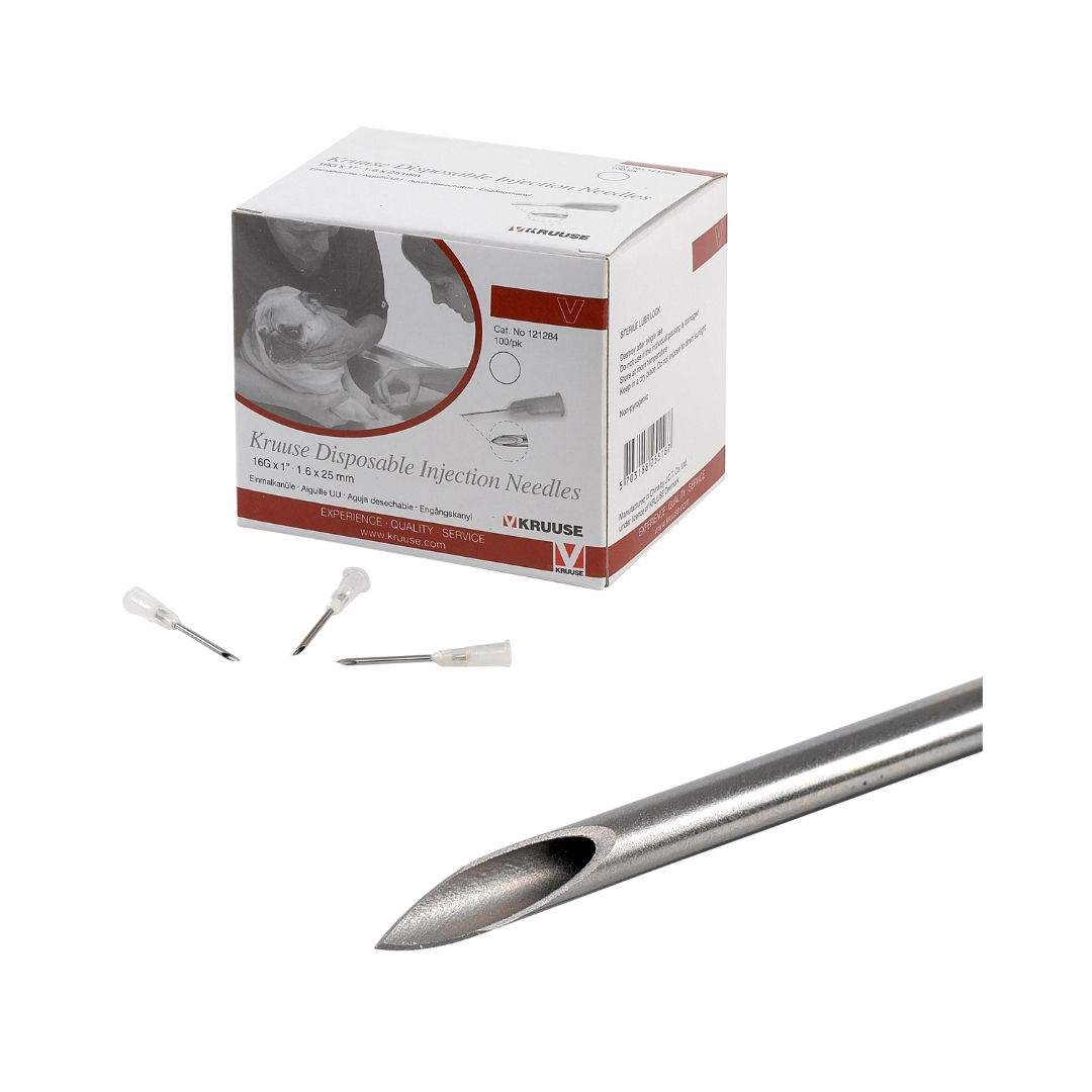 Agulha Descartável Kruuse Branca 16G x 1" - 1