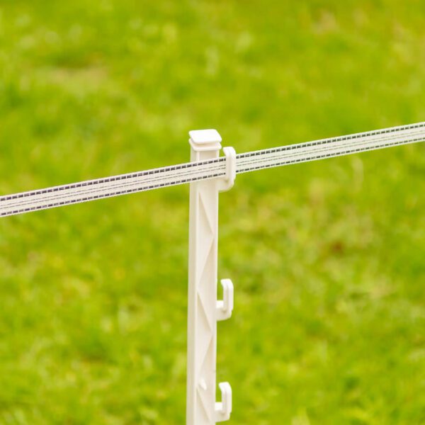 Fita Electroplástica 4C, 20 mm – 200 m, Branca/Preta